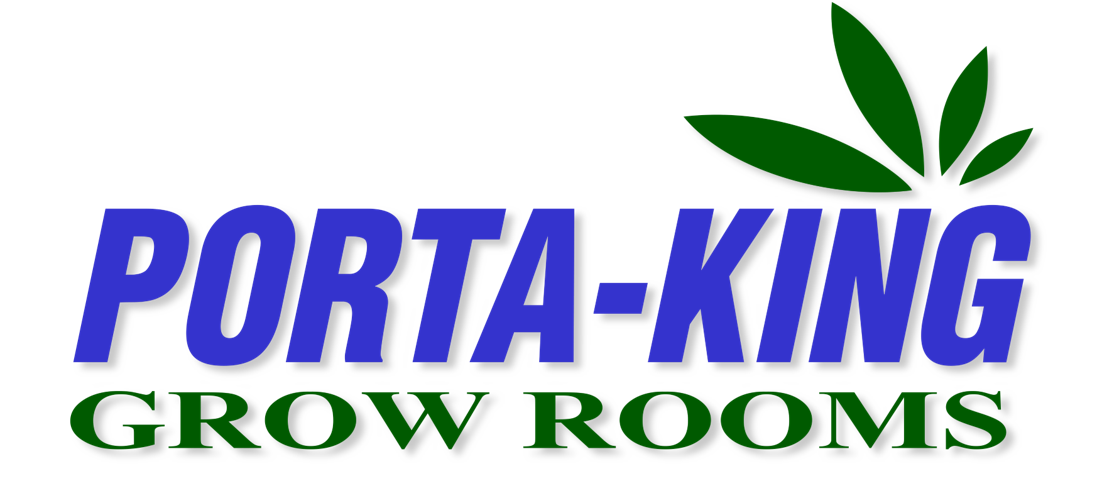 Porta-King Grow Rooms logo with green leaf